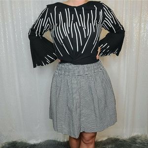 Elastic Waist Plaid Skirt